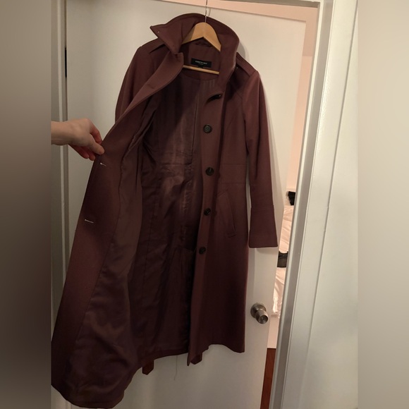 Kenneth Cole Mauve Belted Coat with Stand Up Collar - size XS - Picture 11 of 14